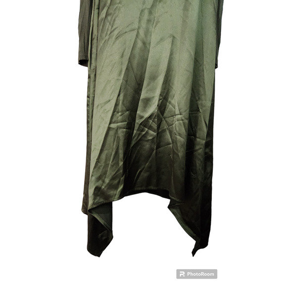 By Tess Collection Satin Olive Green Shift Midi Dress S - Picture 4 of 6